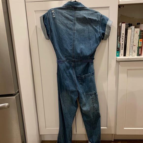 Clad and Cloth Sandy Distressed Denim Jumpsuit - Picture 8 of 8